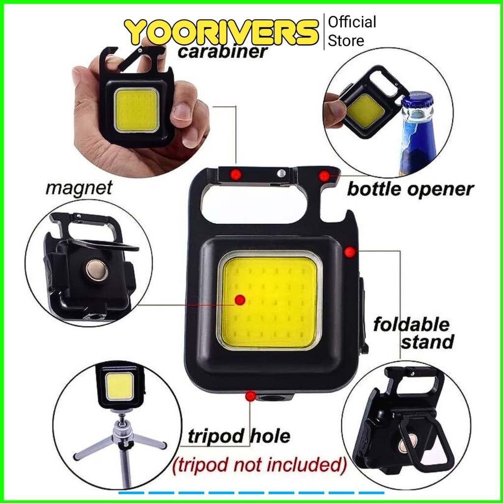 Lampu LED Mini COB Key Lampu Led Gantungan Kunci Lampu LED Cas Mini