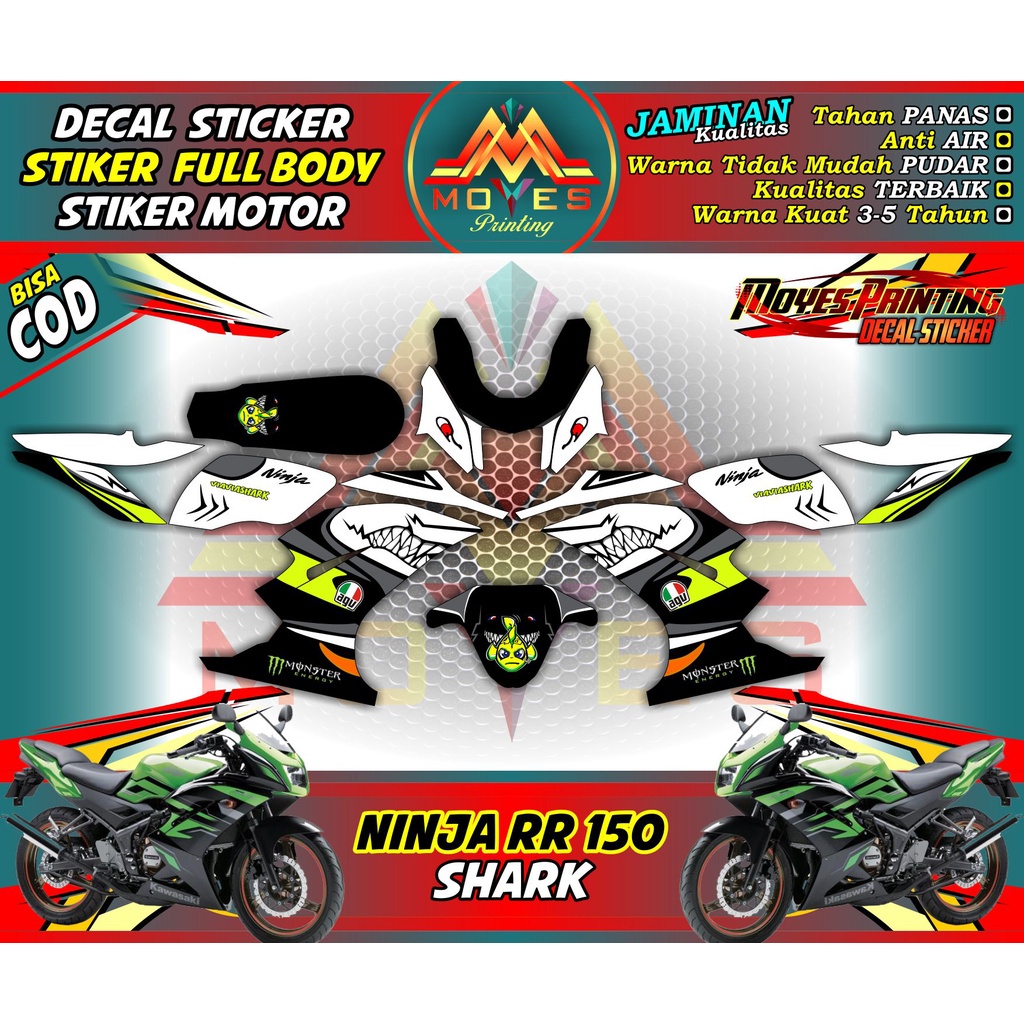 Decal Ninja RR 2 Tax Decal Motor Ninja RR 150 Decal Kawasaki Ninja RR 150