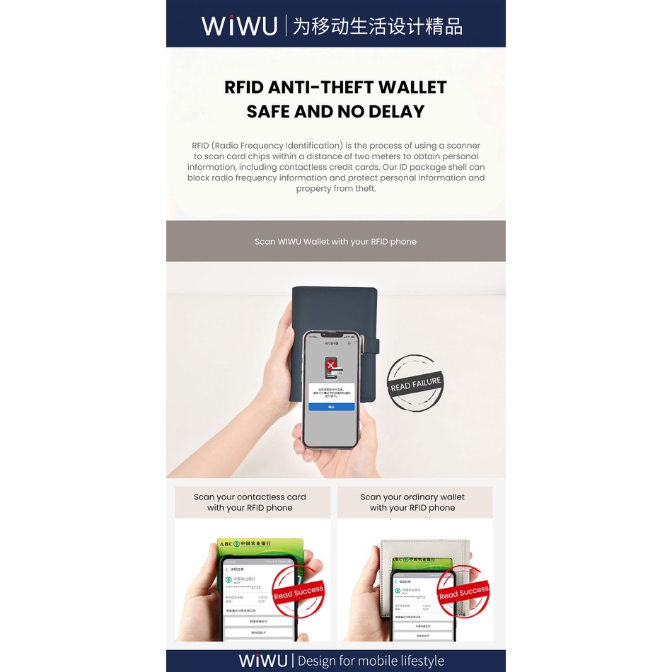 WIWU Dompet RFID Smart Wallet Passport Card Holder Travel Wallet