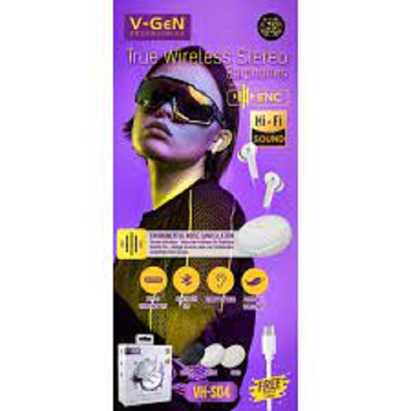 V-GeN EarphoneTWS VH-S04 Wireless ENC Type C Bluetooth 5.3