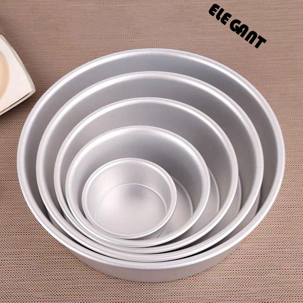 【 ELEGANT 】 Cetakan Kue Bulat Aluminium Alloy Kue Stamping Tray Tools Nonstick Mousse Cake Kue Pan