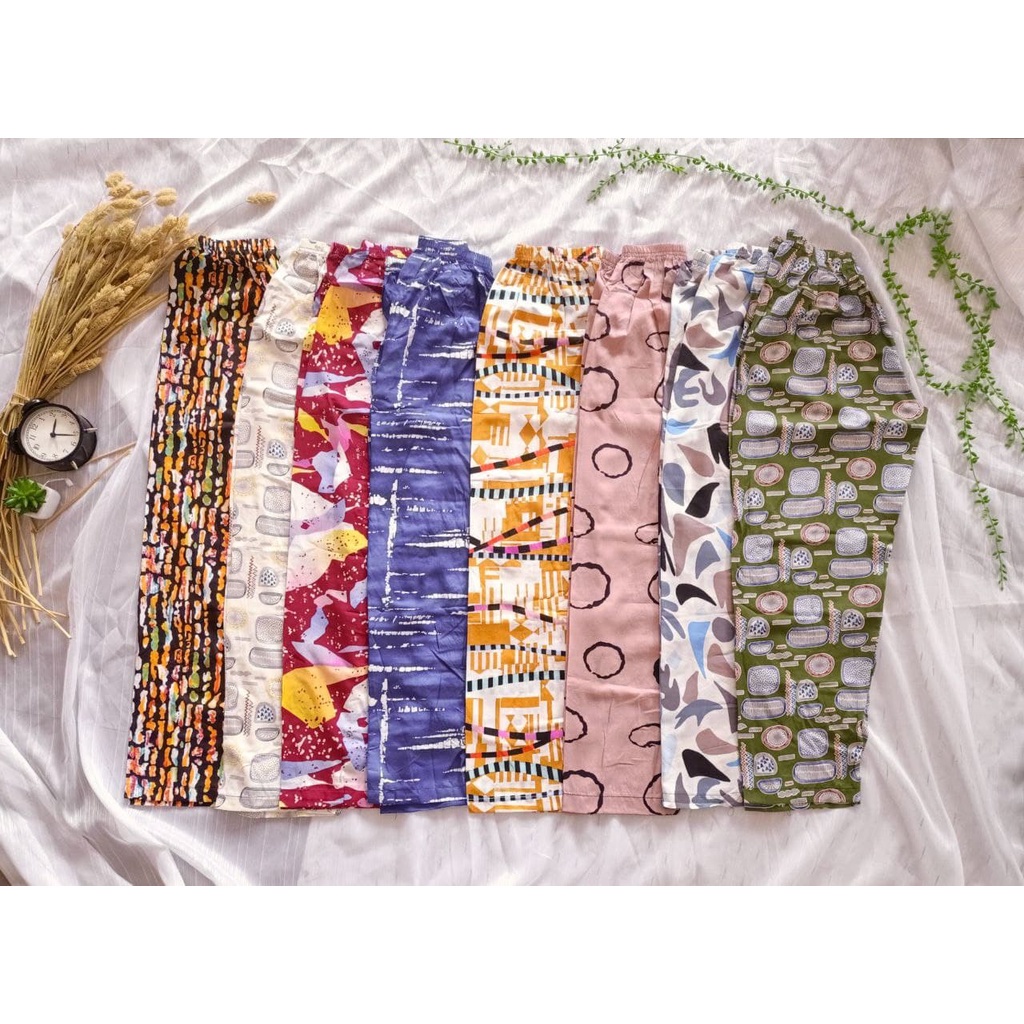 Izany Celana Saja utk hari hari Katun / Rayon Dischart Motif Random