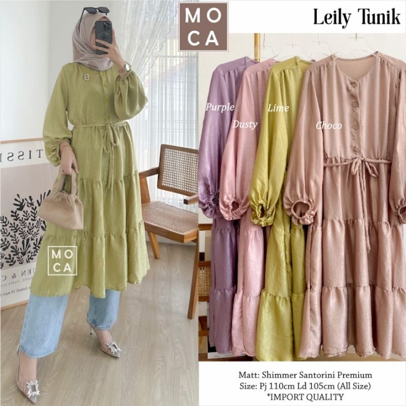 LEILY TUNIK ORI MOCA | Ld105 Shimmer Santorini Premium