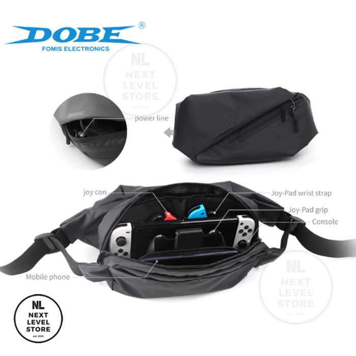 DOBE Crossbody Shoulder Travel Carry Waist Bag Nintendo Switch TY-2838