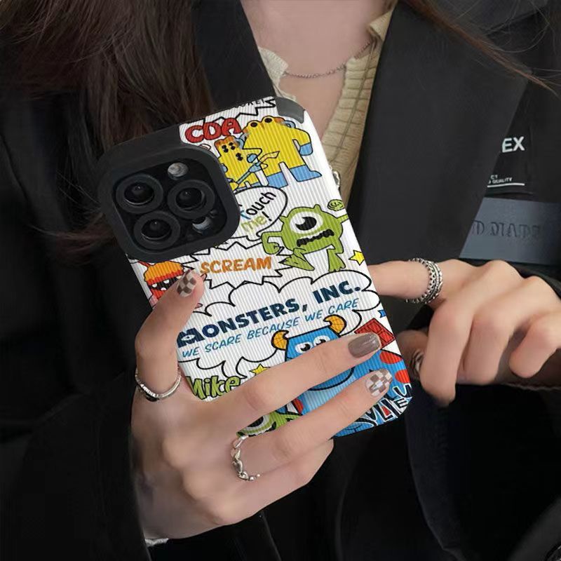 【Lamb Skin】SoftCase for IPhone 6S 7 Plus 8 Plus X XS XR XS Max 11 13 12 14 PRO Max 14 Plus 12 13 MINI Phone Case White Monster university Cartoon Cute Casing hp iPhone 13 Pro Max