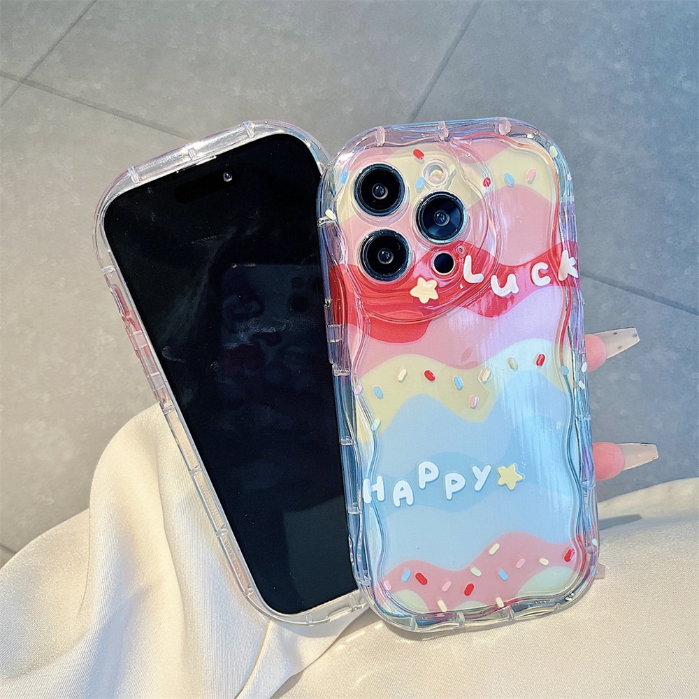 Oppo A17 A15 A57 A78 A58 Reno 8T A16K A54 A12 A5S A7 A94 A93 A3S A53 A31 A52 A74 A95 A96 A92 A37 A76 A36 5F A9 2020 Doodle Rainbow SpongeBob Wave Edge TPU Phone Case Cover