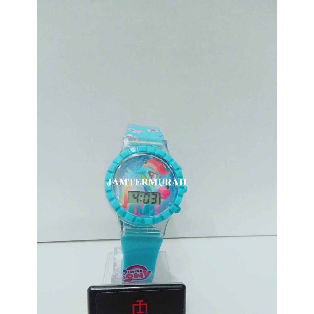 JAM TANGAN ANAK PEREMPUAN DIGITAL MUSIK LAMPU  KARAKTER LITTLE PONY 845