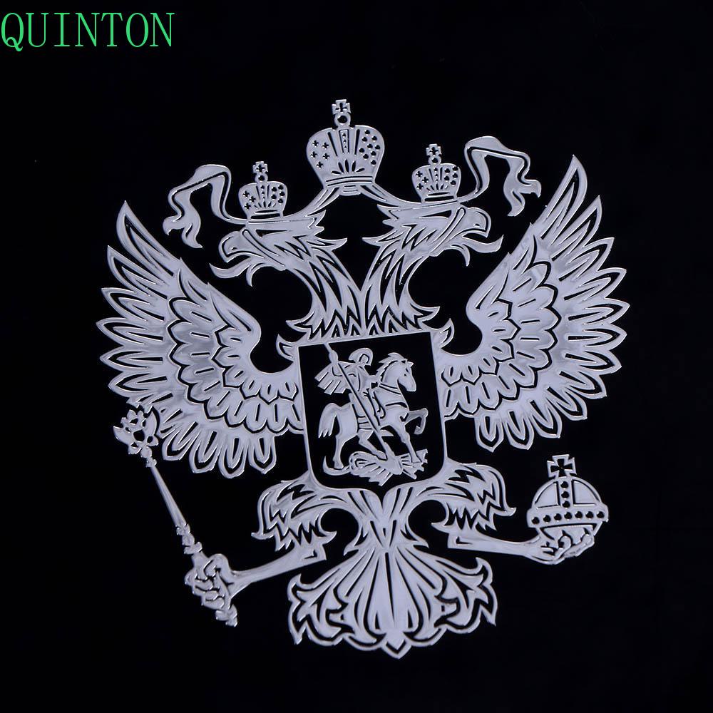 QUINTON Stiker Mobil Car Styling Mobil Decals Coat of Arms Nickel Metal Rusia Eagle Notebook Sticke 3D Stiker Mobil