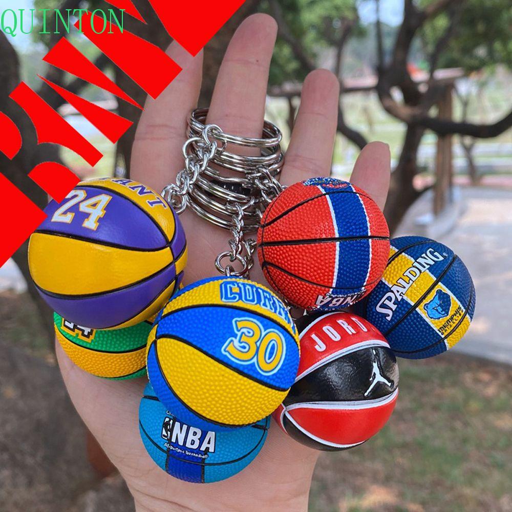 QUINTON Model Basket Gantungan Kunci Hadiah Dekorasi Koleksi Mainan Perhiasan Kecil Aksesoris Kunci Mobil Kepribadian Liontin Gantungan Kunci Olahraga Keyring