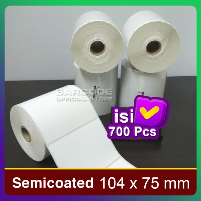 

Label Stiker Semicoat 104x75mm / 104 x 75 / 104x75 mm 1 Line (1 Slop) PST79