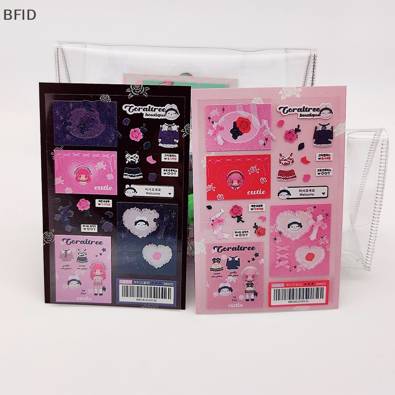 [BFID] 2pcs Korean Ins Cute Modeling Girl Sticker Scrapbooking Diy Album Dekorasi Stiker Aesthetic Personalized Kawaii Stationery [ID]