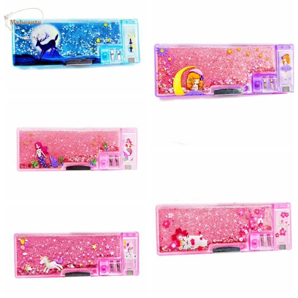 Stationery Box, Pink Quicksand Pencil Case, Girls