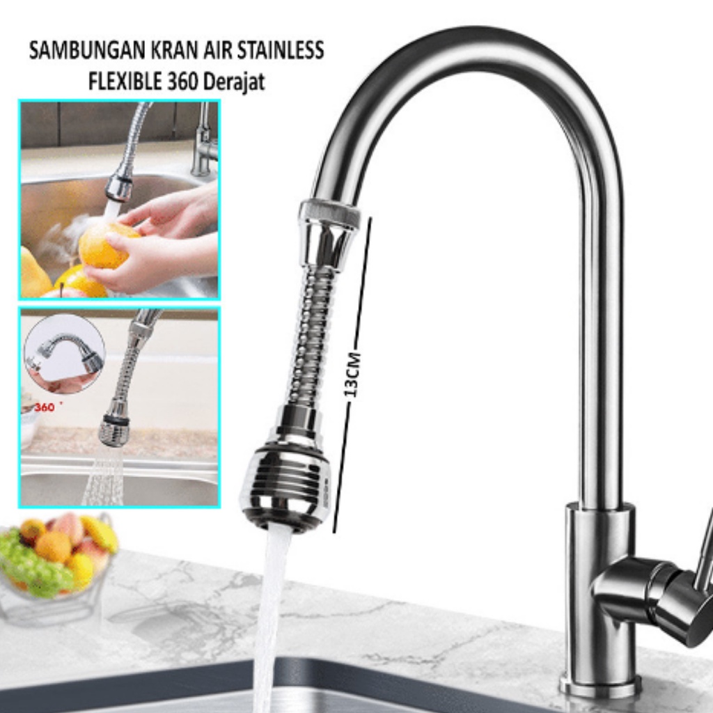 Sambungan Kran Air Stainless 360 Derajat Fleksibel