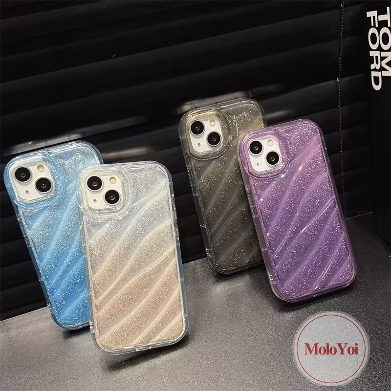 3D Stereo Corrugation Pattern Solid Color Case Compatible For IPhone 7Plus 6S 7 6 8 Plus XR XS X MAX 11 14 13 12 Pro Max SE 2020 Creative Gradation Laser Card Simple Soft Tpu Case