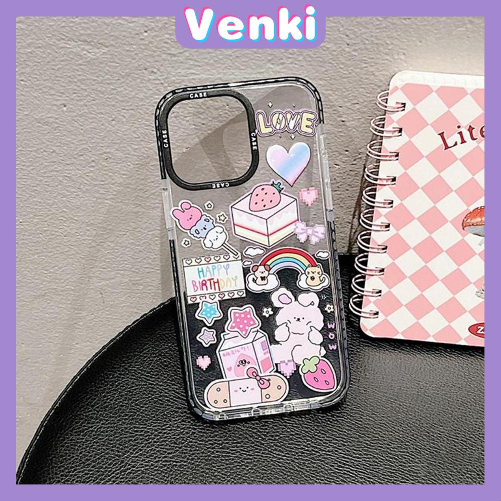 Venki - Case iPhone 11 iPhone Case Soft Case Bening Case Tebal Tahan Guncangan Bingkai Kamera Kelinci Pelangi Lucu Kompatibel dengan iPhone 14 Pro Max 13 Pro Max 12 Pro Max 11 Pro Max XR XS 7