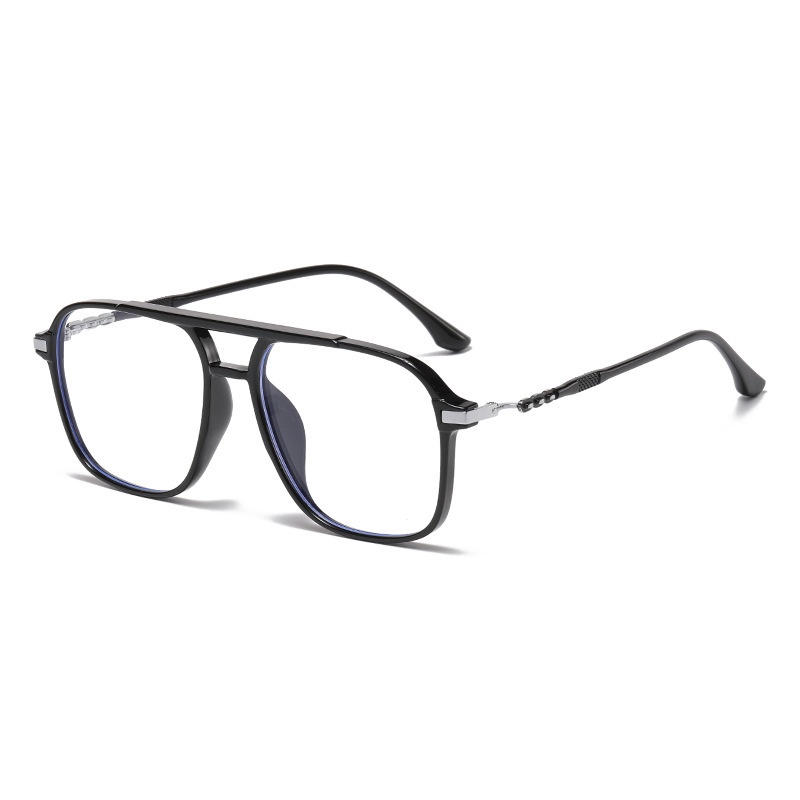 (YUZHU) Tr90 Kacamata Anti Blue Light Untuk Pria Oversized Frame Double Beam Gradient Optical Eyeglasses Untuk Wanita