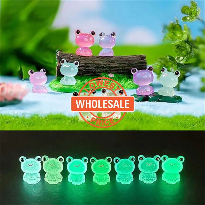 [Harga Grosir] Katak Resin Mini Luminous Tiny Frogs/Rumah Boneka Pot Tanaman DIY /Miniatur Kodok Glow in The Dark /Resin Ornamen Hiasan Interior Mobil Dashboard Trim