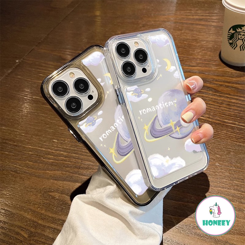 Fantasy Casing Ponsel Planet Bintang Luar Angkasa Kompatibel Untuk iPhone 14 Pro 13 12 11 Pro Max XR XS 7Plus 8Plus Cover Hp Bening Akrilik Tahan Guncangan