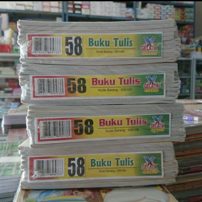 1 Pack isi 10 Buku Tulis Gelatik 58 Lembar ukuran Kwarto