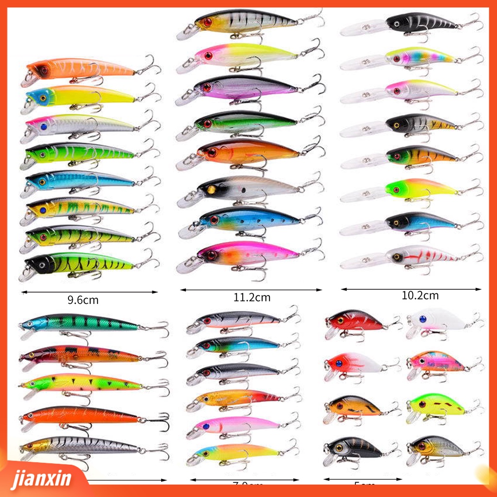 (In Stock) 43Pcs /Set Umpan Buatan Ringan Wearproof Umpan Ikan Kecil Plastik Anti Korosi Untuk Angling