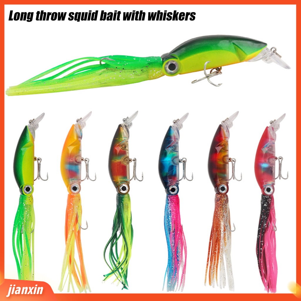 (In Stock) 18cm /17.6g Squid Lure Mengambang Vivid ABS Kekuatan Tinggi Bicyclic Fishing Lure Untuk Air Asin