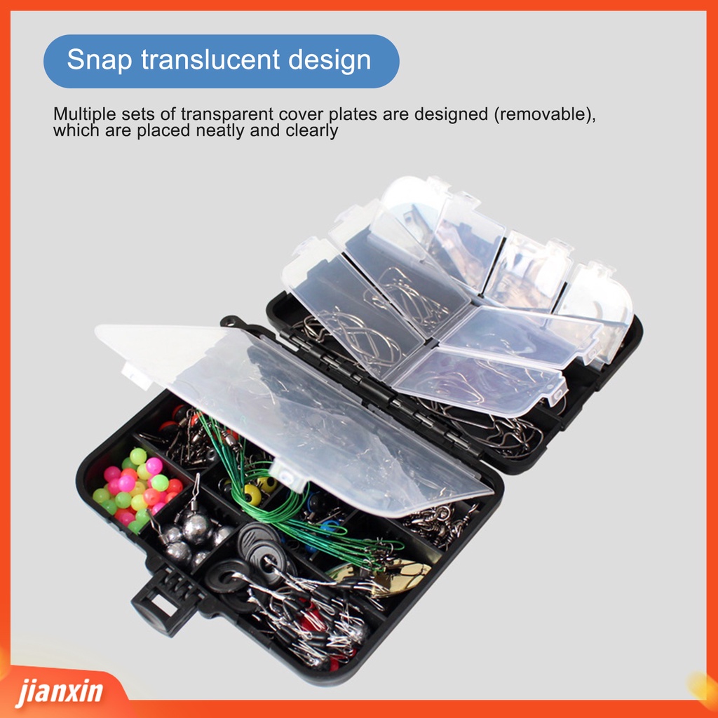 (In Stock) 1set Kit Kombinasi Memancing Kaya Variasi Multi-grid Angling Penutup Transparan 241buah Set Aksesoris Memancing Dengan Tackle Box Outdoor Supply