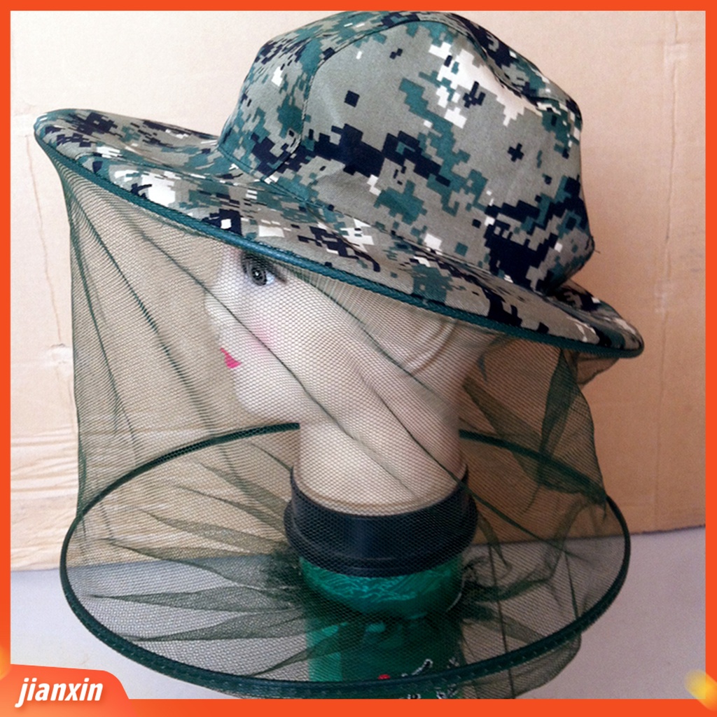 (In Stock) Topi Tabir Surya Tahan Lama Anti Nyamuk Polyester Katun Nyamuk Lebah Bug Mesh Kepala Pelindung Wajah Untuk Memancing