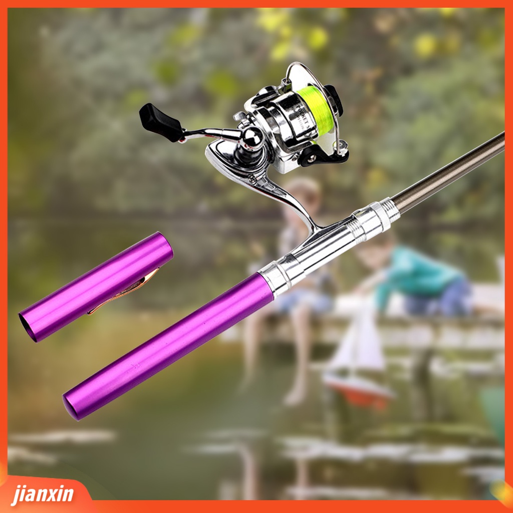 (In Stock) Batang Tiang Pancing Mini Teleskopik Bentuk Pulpen 1.6m Dengan Roda Metal Spinning Reel