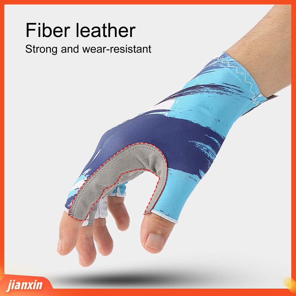 (In Stock) 1pasang Sarung Tangan Fingerless Luar Ruangan Musim Panas Perlindungan Matahari Ultra-Tipis Non-Slip Untuk Memancing Camping Bersepeda