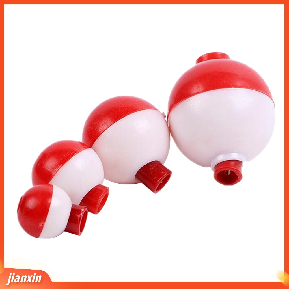 (In Stock) 8Pcs /Set 4ukuran Pelampung Bulat Pancing Laut Plastik Bobbers Drift Umpan Indikator
