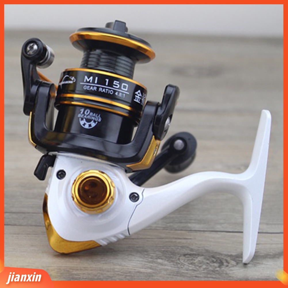 (In Stock) Mini Gear Ratio 4.8:1 10BB Folding Arm Spinning Reel Rock &amp; Lure Fishing Tackle