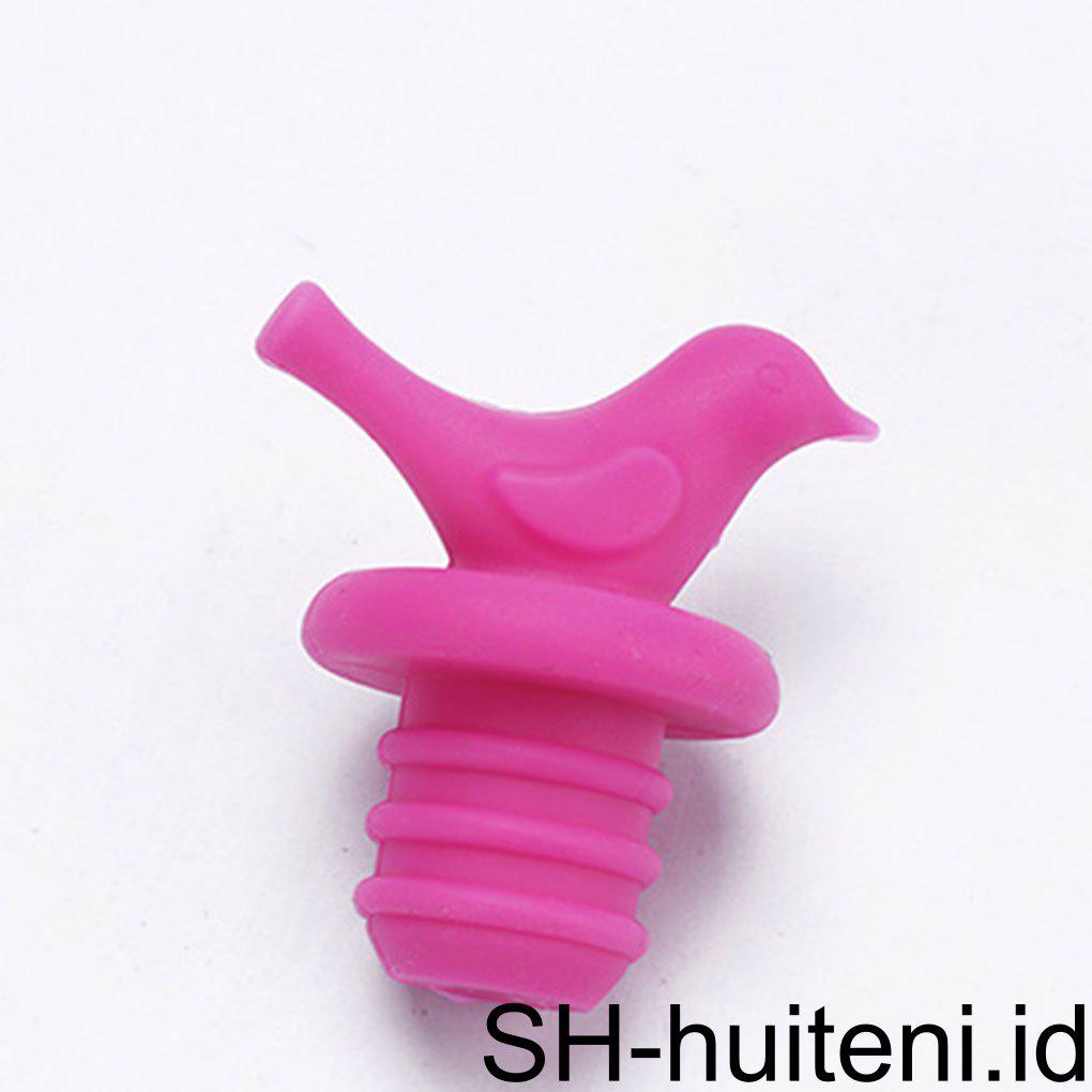 4pcs Stopper Anggur Gaya Burung Tahan Air Silikon Tutup Botol Wine Pourer Stoppers Penyegelan Yang Bagus Tahan Tarik Kuat