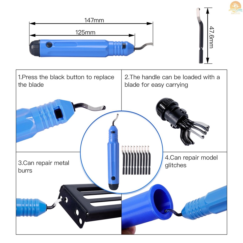 In Stock KINGROON Deburring Tool Kit Engraving Pisau Carving Alat DIY 3D Printer Part 3D Model File Cutter Scraper Alat Pelepas Bahan Dengan Chiseling Blade/ Pisau Tepi Stensil/Fi