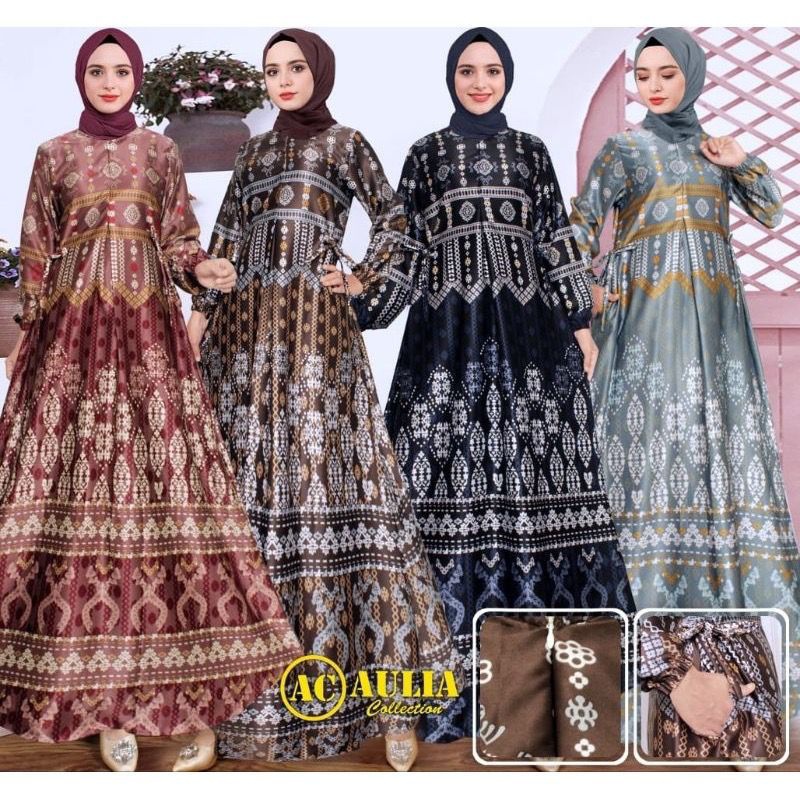 Gamis Motif Kekinian Bahan Dior Silk / Andin  Dress Motif / Gamis Maxmara Luxury / Gamis Seragaman / Termurah Gamis Terbaru / Dior Silk