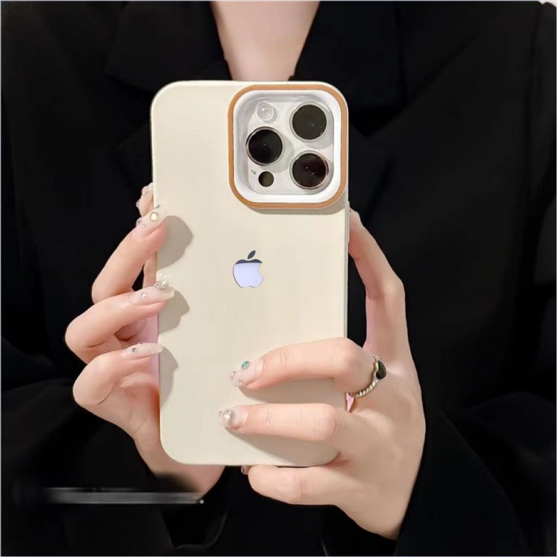 IPHONE Casing Ponsel Silikon Lembut Lensa Dua Warna Disambung Untuk Iphone14 13 12 11 Pro Max14 Plus Shockproof Case Cover