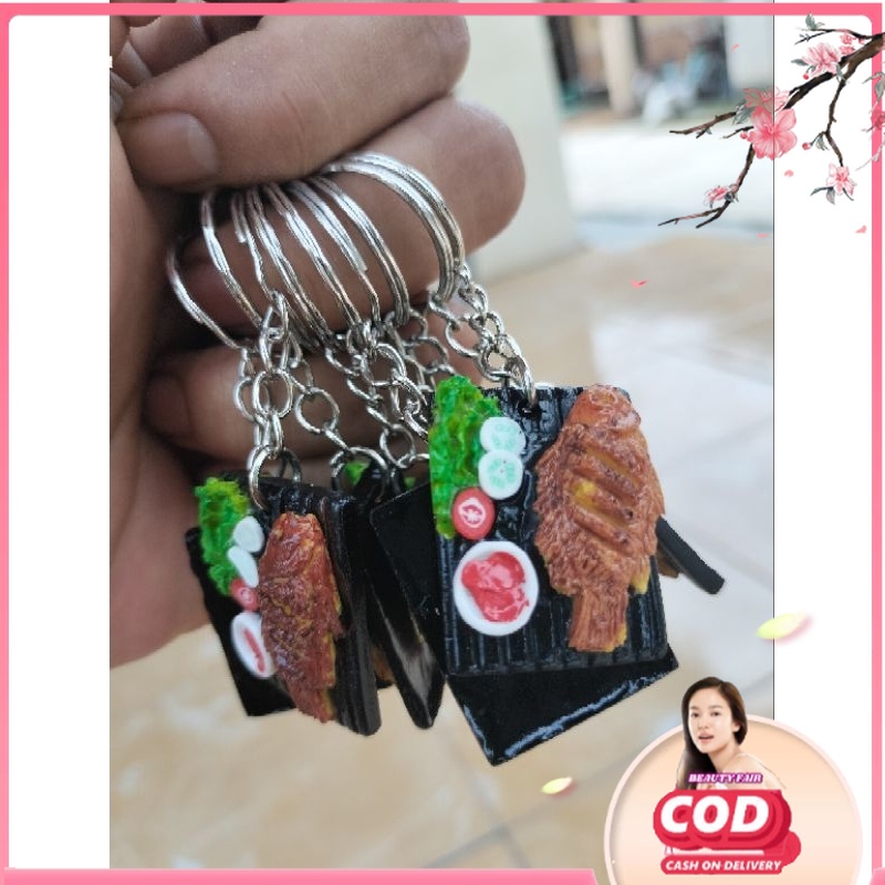 [BF] GANTUNGAN KUNCI MINIATUR IKAN GURAMI BAKAR WADAH KOTAK MAKANAN GANCI LUCU UNIK