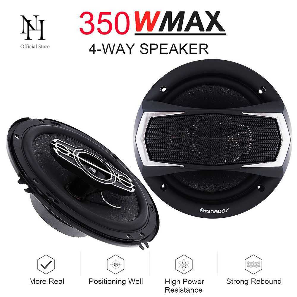 Pioneer Audio 4-Way Speaker Coaxial Mobil 6 Inch 350 W 2 Pcs - TS-A1695S
