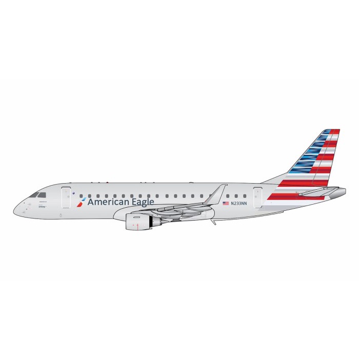 Gemini Jets American Eagle Embraer ERJ-175 N233NN 1/400 Scale Diecast Commercial Plane