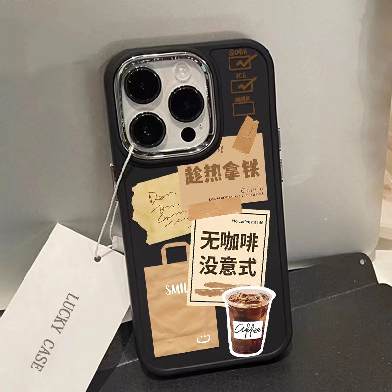 IPHONE Tombol Logam Casing Ponsel Silikon Kompatibel Untuk Iphone14 13 12 Pro Max Soft Casing Shockproof Cover Cell Precticer