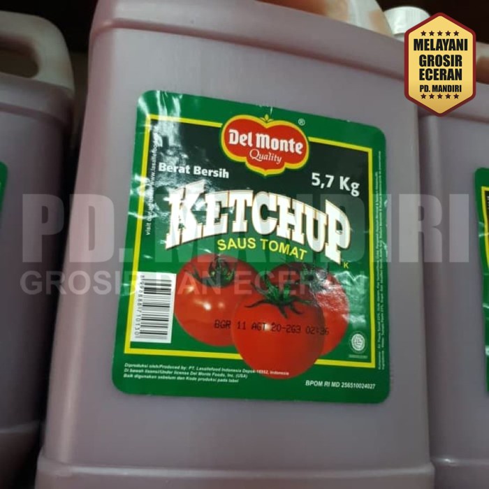 

✨Ready Stok✨ - DELMONTE SAUS TOMAT 5,7Kg / 5,7 KG / KETCHUP / DEL MONTE / TOMATO- 1.2.23
