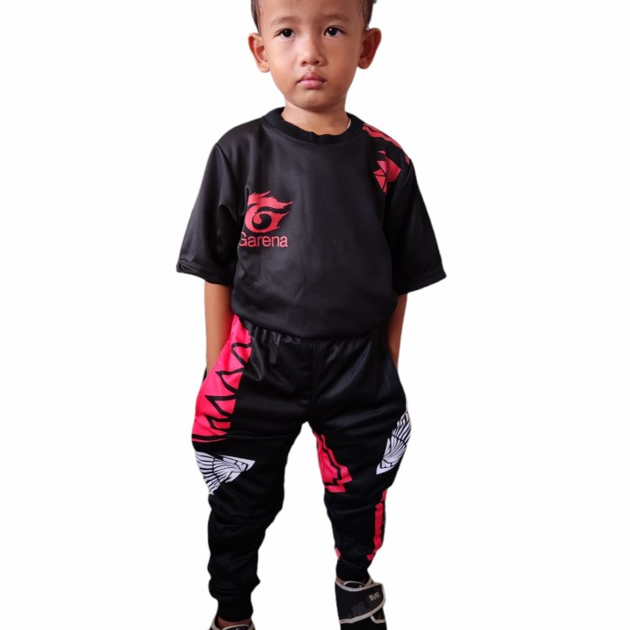 ✨BEST✨ -Setelan Anak Celana Angel Free Fire Kaos Angel FF - Biru, S(5-6Th)