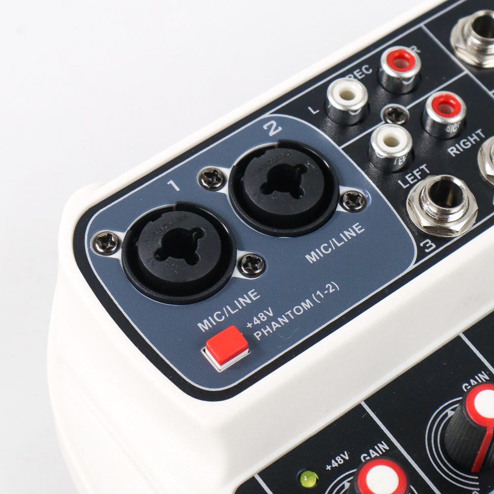 Muslady Compact Mixing Console Mixer 4 Channel Phantom 48V - AI-4 - White