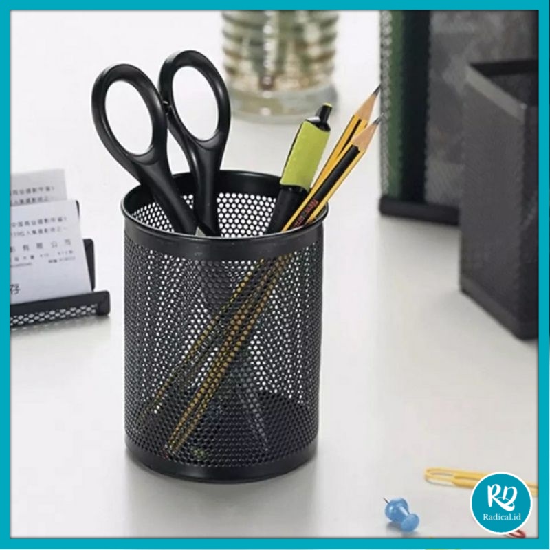 

RD Tempat Penyimpanan Alat Tulis Pensil Pulpen Keranjang Jaring Besi Multifungsi Organizer Box Serbaguna Stationery Space Office Storage Box Murah Import