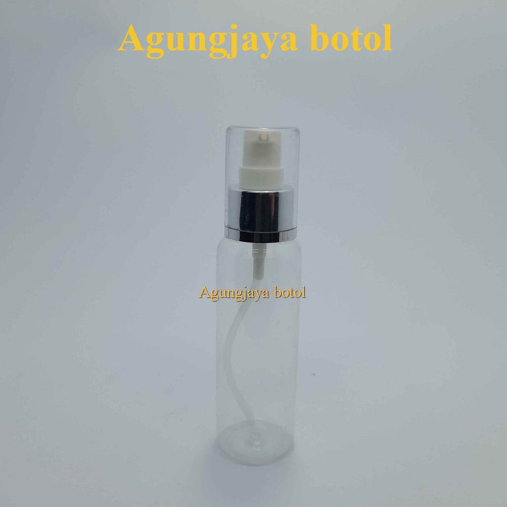 Botol Plastik 100 Ml Br Natural Tutup Pump Treatment Body Sj / Botol Pet Kosmetik / Botol Pump Treat