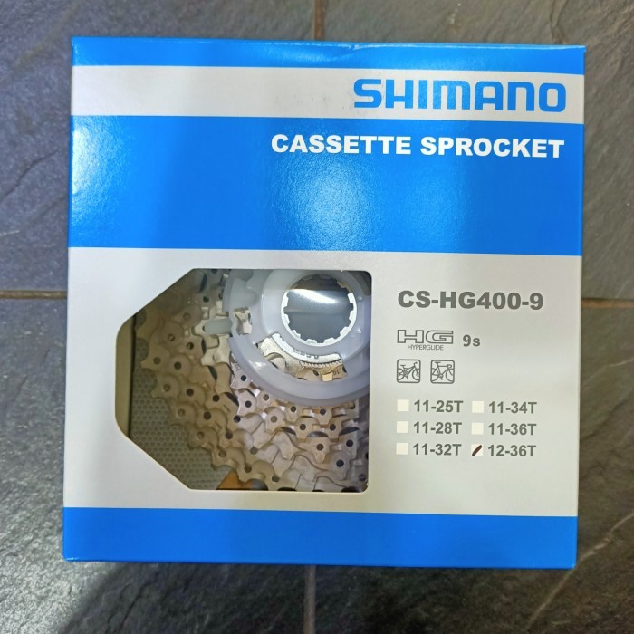 Sprocket Sproket Shimano 9 Speed 12-36T HG400 Cassete 12-36