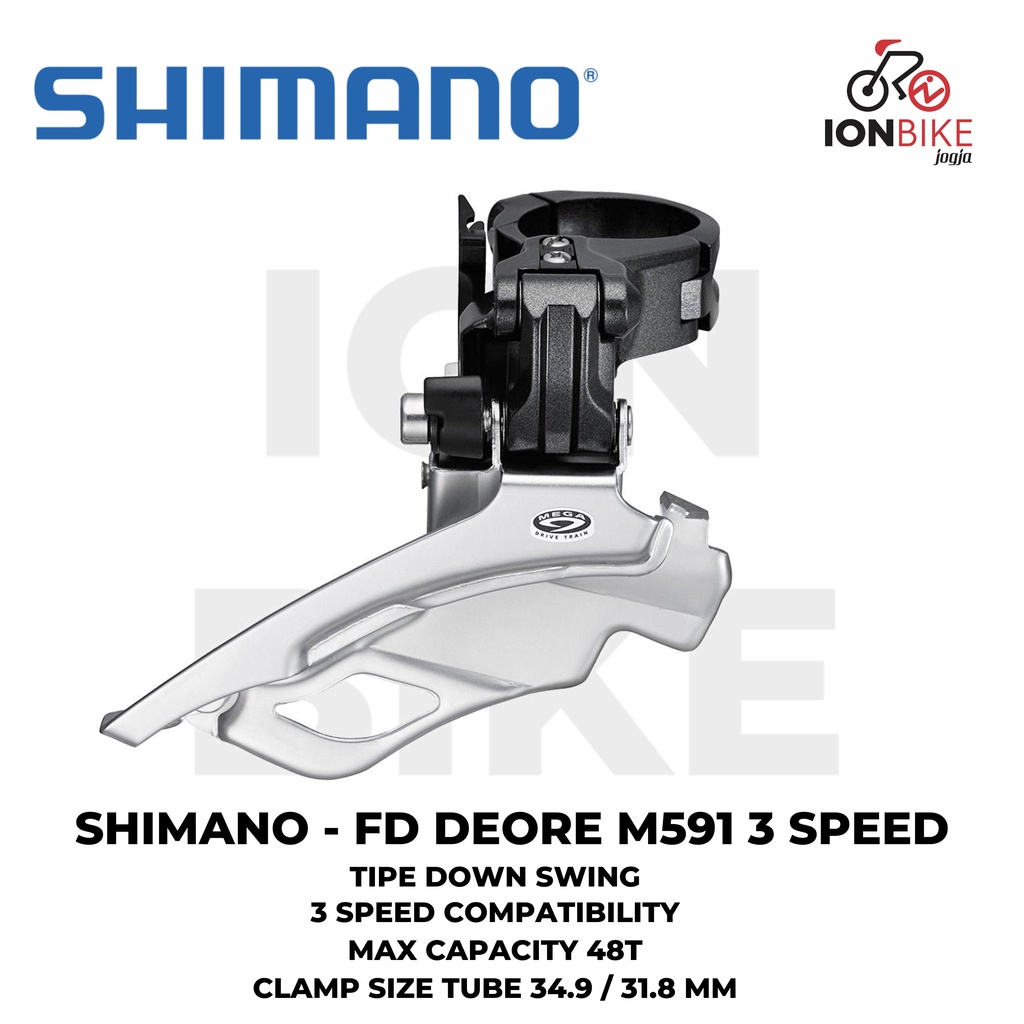 FD Shimano Deore M591 Down Swing Pull Tarikan Bawah 3 Speed Triple max 48T 48 T Old Stock Murah SLX 