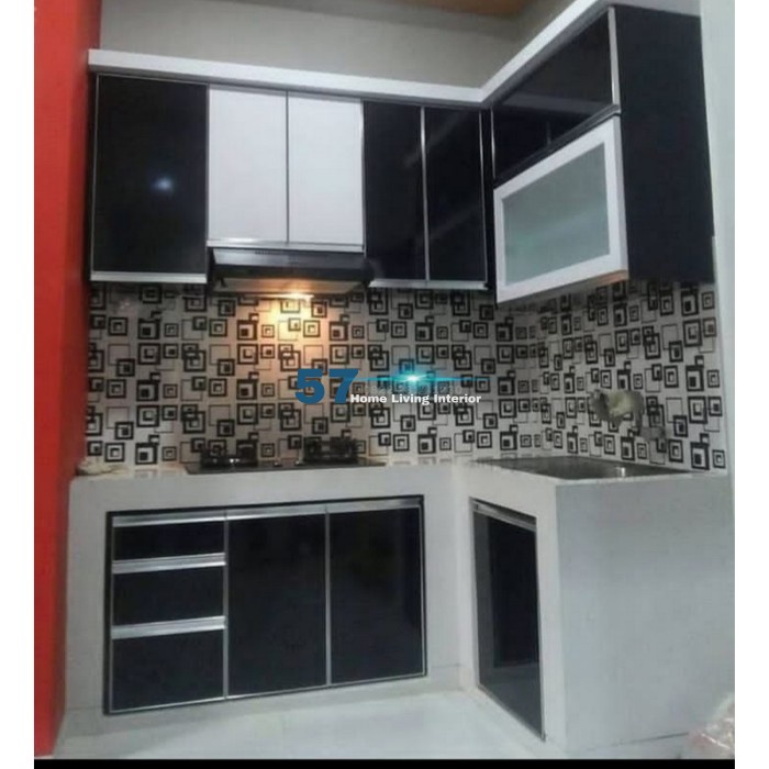 Lemari Dapur Bahan Plywood HPL Minimalis - Kitchen Set Bahan Plywood
