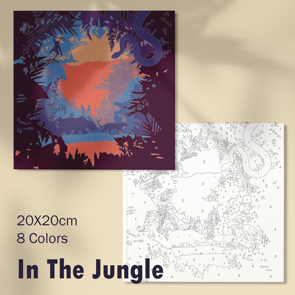

IN THE JUNGLE Paint by Numbers Series / Number DIY Mewarnai Estetik Aesthetic Perlengkapan Melukis Gouache Hiasan Canvas Kanvas