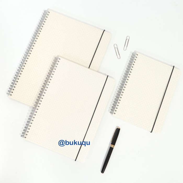 

Notebook Spiral Grid/DOT A4 by Bukuqu - Cream Paper, Ruled