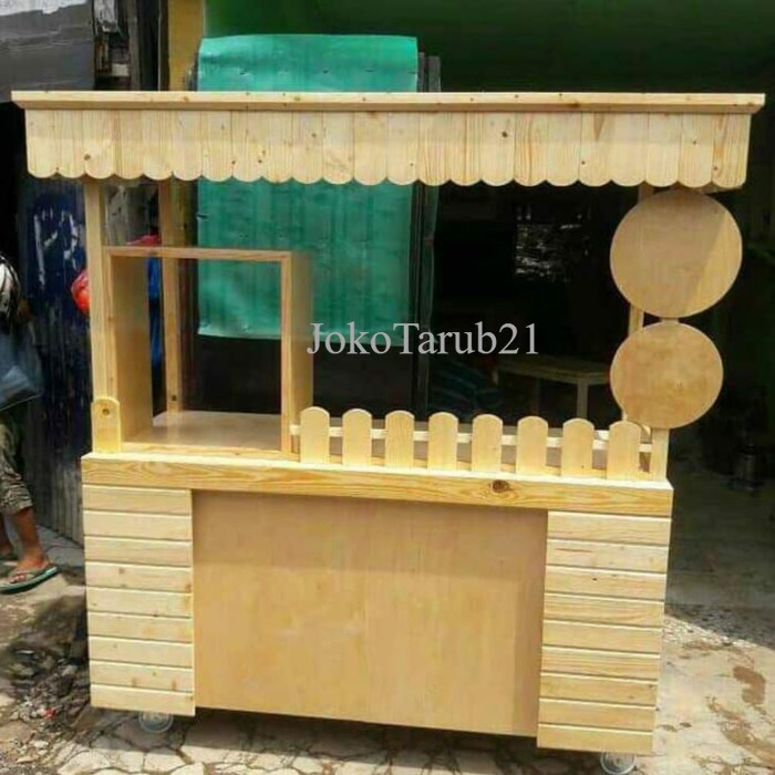 booth kayu murah minuman grobak kayu murah